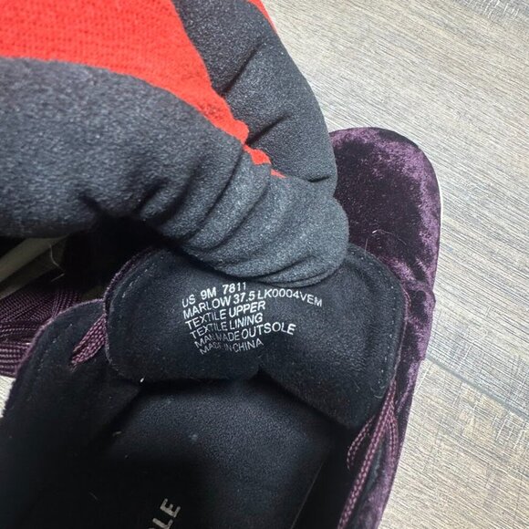 Kenneth Cole Marlow Purple Velvet Sneakers Women's Size 9 - Picture 5 of 7